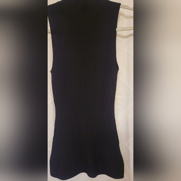 MILLY BRAND CHEVRON TURTLENECK TANK IN BLACK SIZE P - Picture 9 of 9